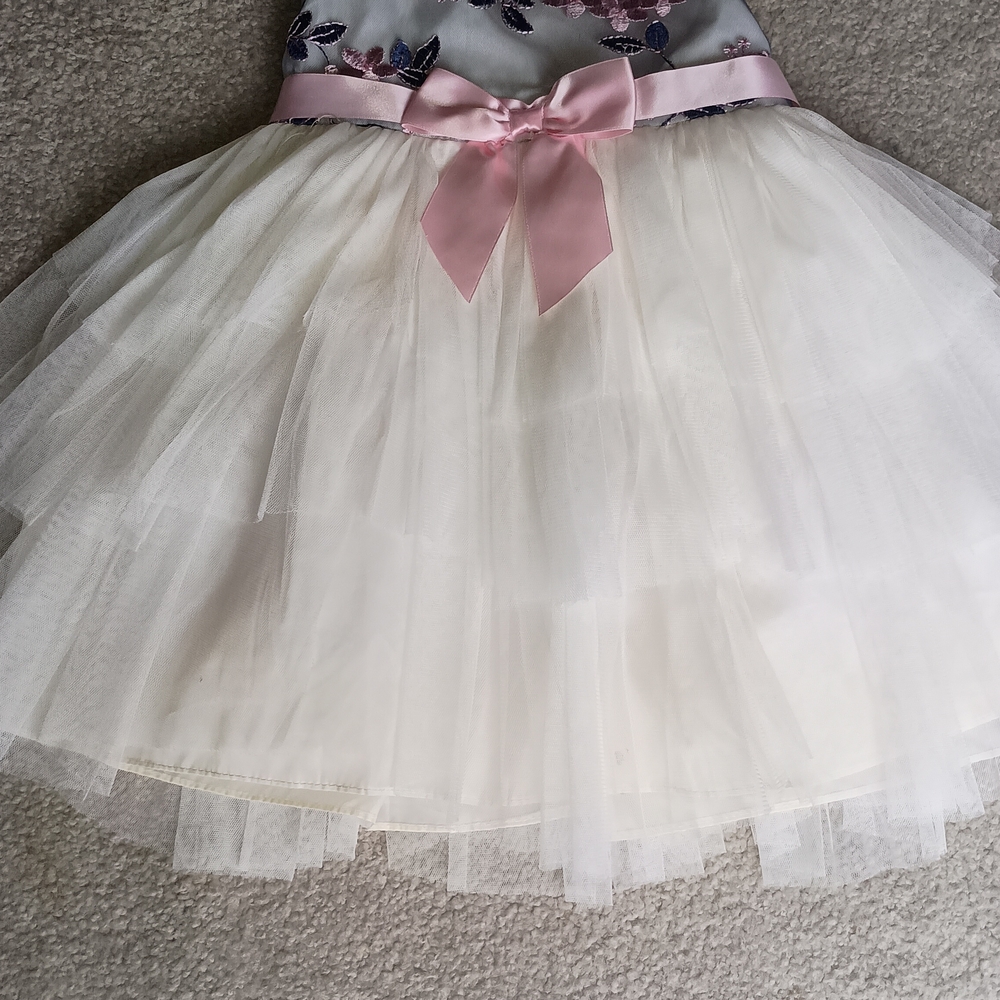 Elegant Pink and White Kids Formal Dress